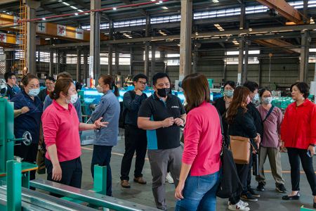 Members of Wun Yang Company visited the facility and engaged in a discussion about the importance of effective management methods.