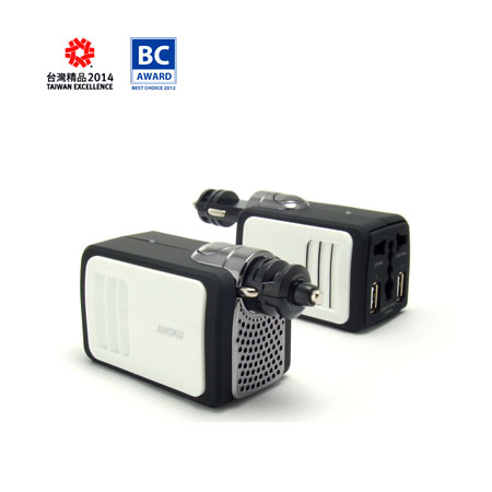 100W 12V Auto-Netzteil mit 2,1A Dual-USB-Ladeanschlüssen - 12V Auto-Wechselrichter,  100W Leistungswechselrichter 2.1A USB, Auto-Wechselrichter  2-USB-Ladeanschlüsse, Lieferant von strombezogenen Produkten aus Taiwan
