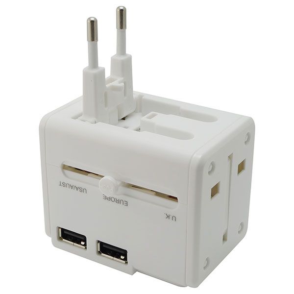International Dual Ports USB and USB-C Travel Adapter - Universal ...