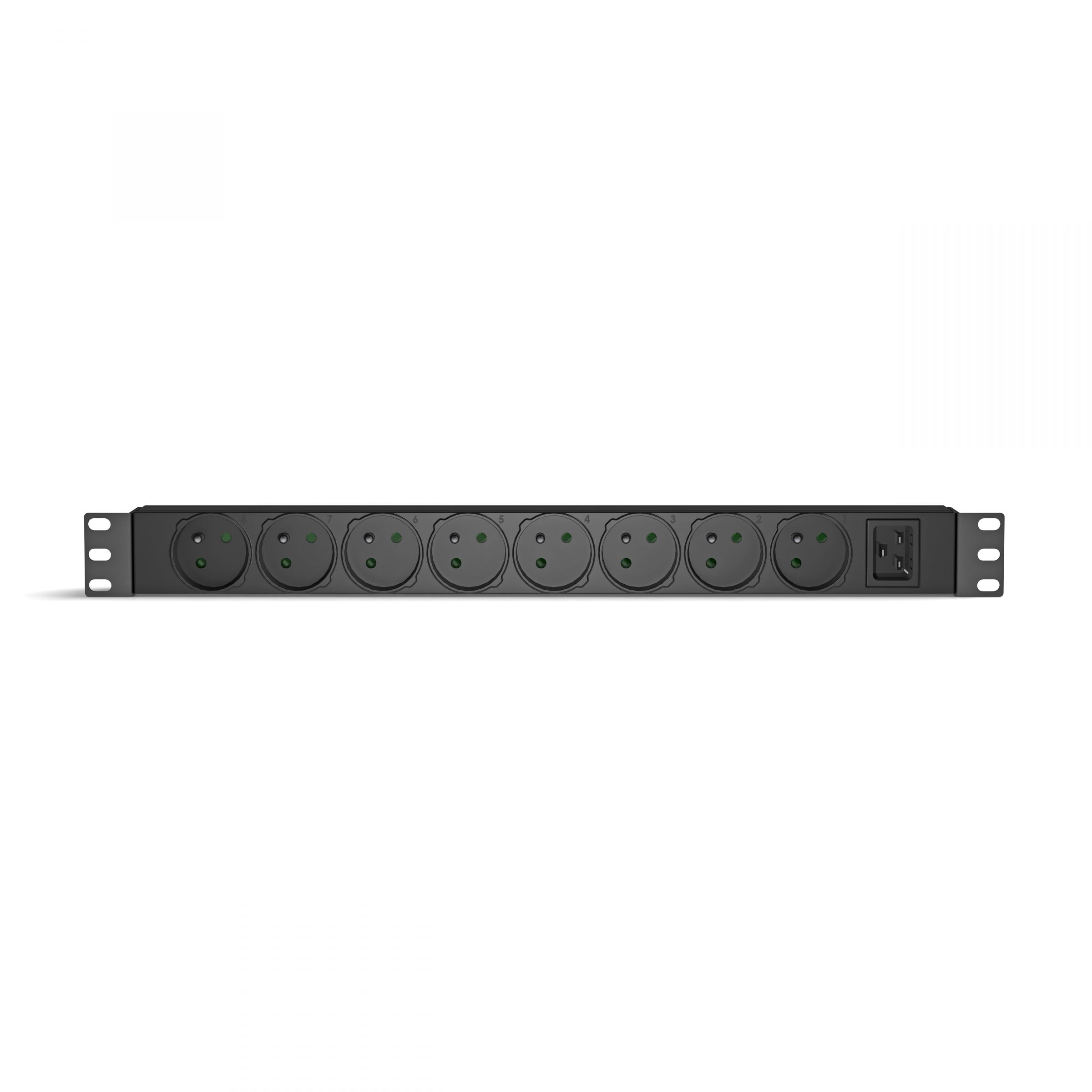 PDU رک فرانسه 8 راه، ورودی برق C20 (کابل جداشدنی) - PDU رک IT، نوار برق ...
