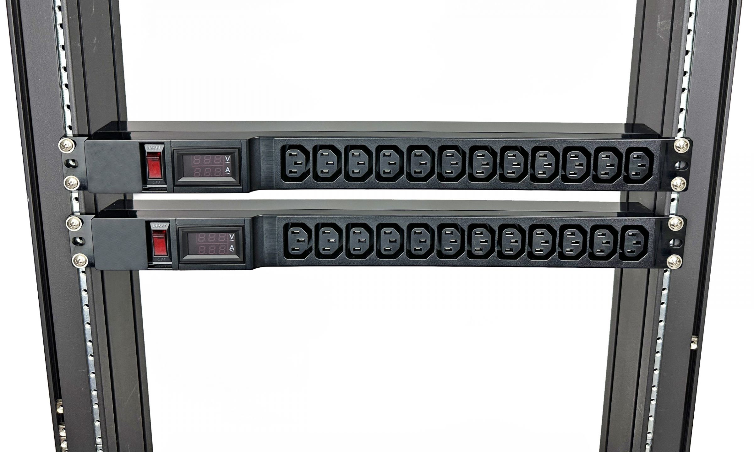 Pdu Rack Mount Rear 12 x C13 (Front), C14 Inlet (Rear), 1U Horizontal Metered PDU, Circuit ...