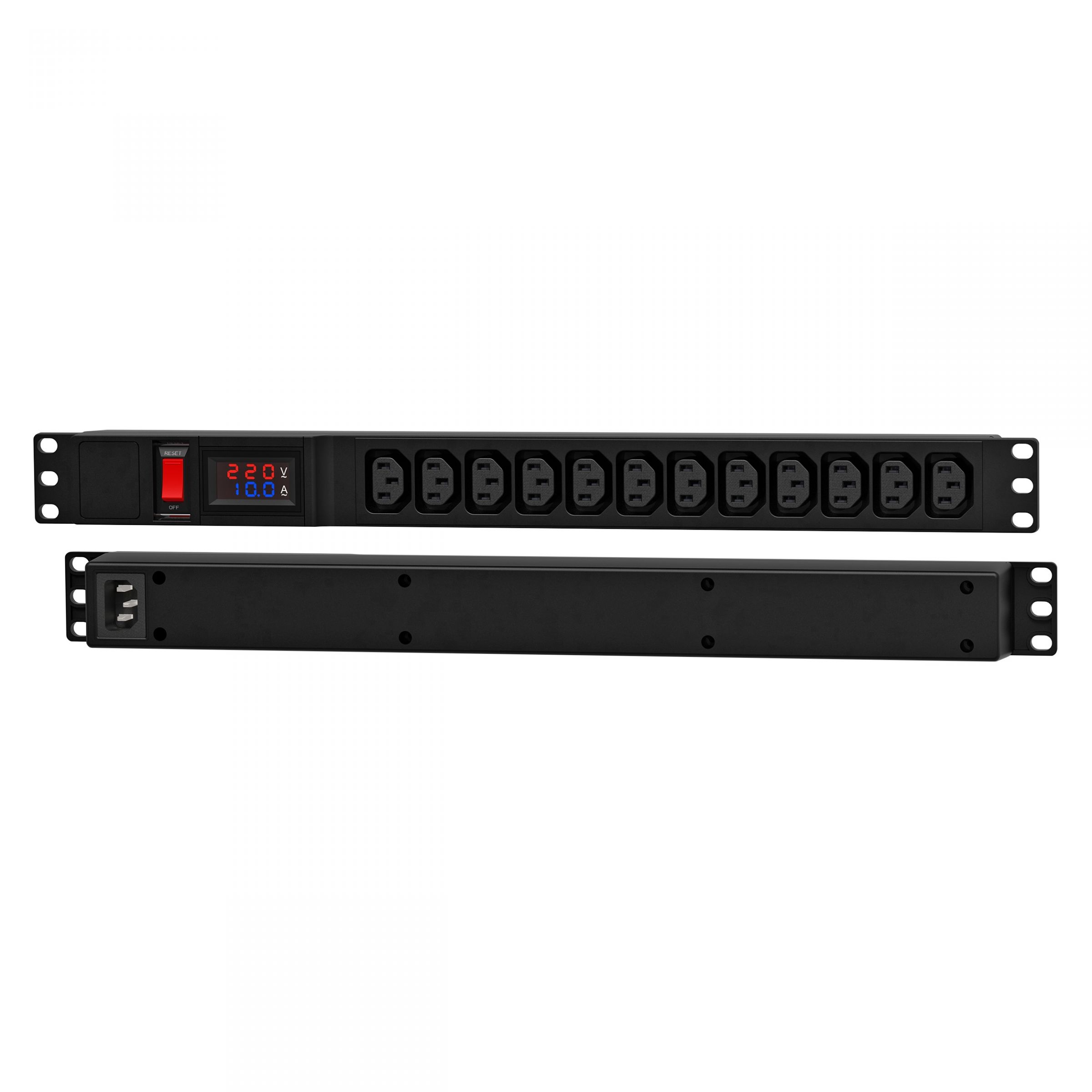 12 C13 (Front) and C14 Inlet (Rear) Horizontal Metered PDU - Horizontal ...