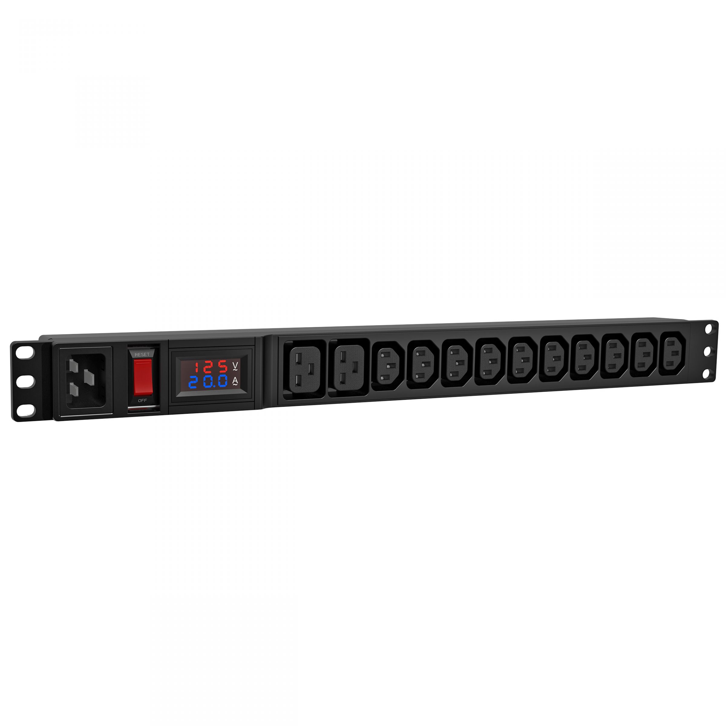 10 x C13, 2 x C19, C14 Inlet, 1U Horizontal Metered PDU, Circuit ...