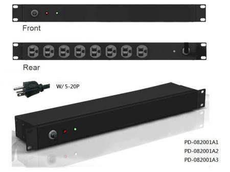 8 saídas com plugue 5-20P e proteção contra surtos