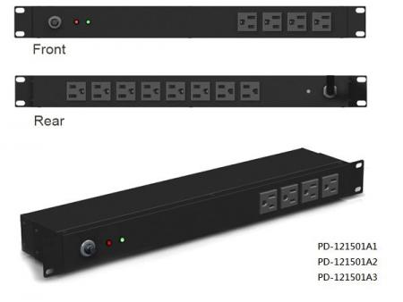 12 outlet dengan pemutus sirkuit 15A & perlindungan lonjakan