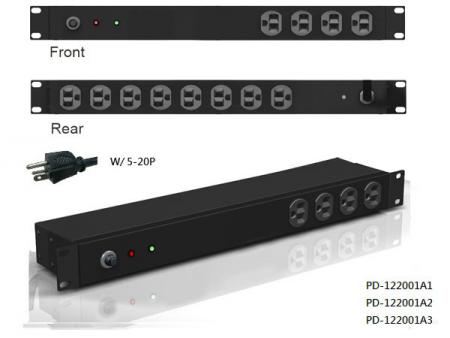 12 saídas com plugue 5-20P e proteção contra surtos