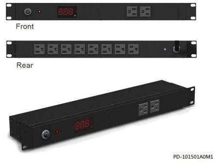 15A devre kesici ve Amper ölçer ile 10 çıkış
