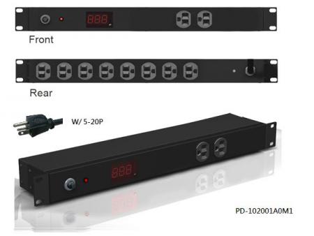 10 outlets with 5-20P plug & Ampere meter