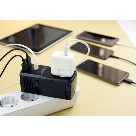 36W PD Worldwide Travel Adapter with USB-C and Dual USB Charger
