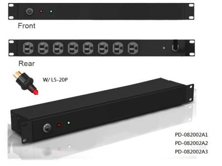 8 saídas com plugue L5-20P e proteção contra surtos