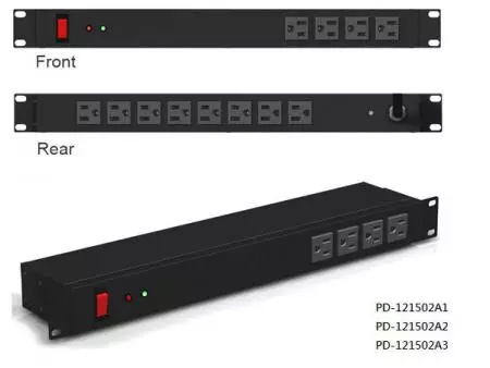 12 outlet dengan sakelar pemutus sirkuit combo & perlindungan lonjakan