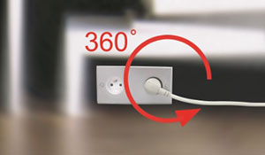  European plug 360°rotating design with easy pull out