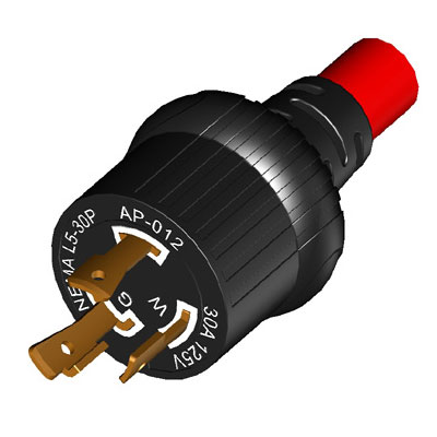 پلاگ تویست لاک 30 آمپر NEMA L5-30P (تولید شده) - عکس پلاگ قفلی