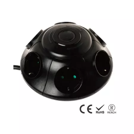 محافظ ولتاژ دیواری با 6 پریز AC و کلید فشاری - پریزهای شکو با درپوش ایمنی
