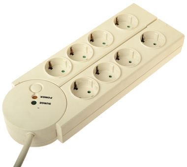 Regleta de alimentación blanca 2 en 1 de escritorio con 12 salidas AC con  interruptores individuales, enchufe de toma de corriente extraíble para