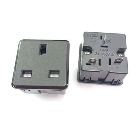 Prise AC britannique (UK) 13A 3 pôles + prise de terre - Prise AC de type G UK 13A, 3 pôles + terre pour 250VAC