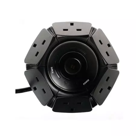 Royaume-Uni multiprise avec 6 prises et protection contre les surtensions - Interrupteur à bouton-poussoir
