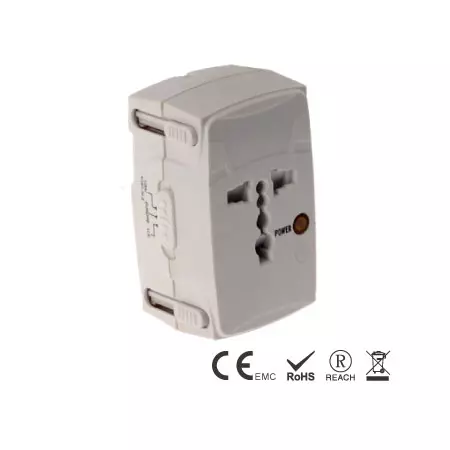 Adaptateur universel avec 4 prises différentes intégrées - Adaptateur de voyage