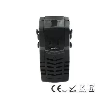2000W 220V to 110V Step Down Converter with plugs - Travel Converter