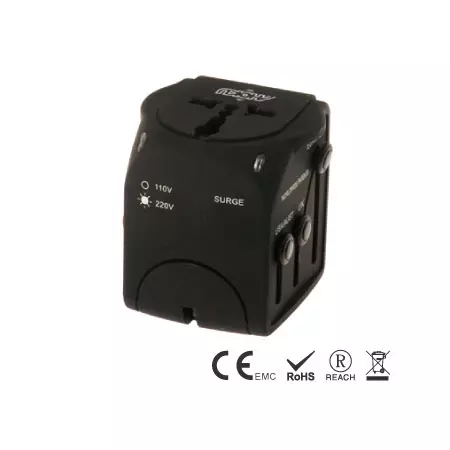 Adaptateur de voyage universel avec fusible 6A intégré - Adaptateur de voyage