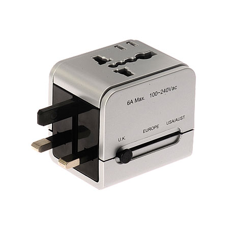 Adaptador de viaje de múltiples naciones (enchufe del Reino Unido)