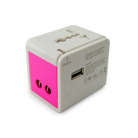 Universal Travel Adapter Pink Color