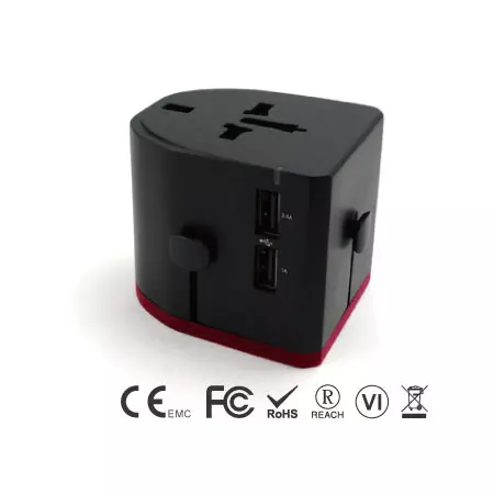 Adaptateur de voyage universel avec chargeur USB à double ports - EEC-152UD-34-Ports USB