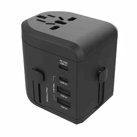 33W GaN USB Typ C Schnellladegerät Universal Reiseadapter mit US/UK/EU/AU Steckern - 33W PD Weltreiseadapter mit 2 USB-C und 2 USB-A Anschlüssen