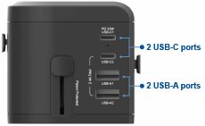 The Worldwide travel adapter is able to power & charge up to 5 devices