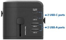 The Worldwide travel adapter is able to power & charge up to 5 devices