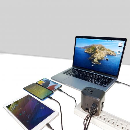 Carregador de Parede Internacional 75W com Plugues US/UK/EU/AU