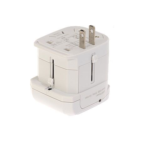 雙USB旅行萬用轉接頭美規插腳, 適用於美國, 日本, 台灣...等國家