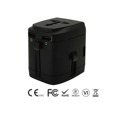 Adaptador de viaje universal de 3.4A - Adaptador de viaje universal lado izquierdo