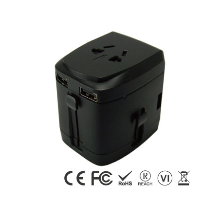Universal Travel Adapter with Four Ports USB Charger