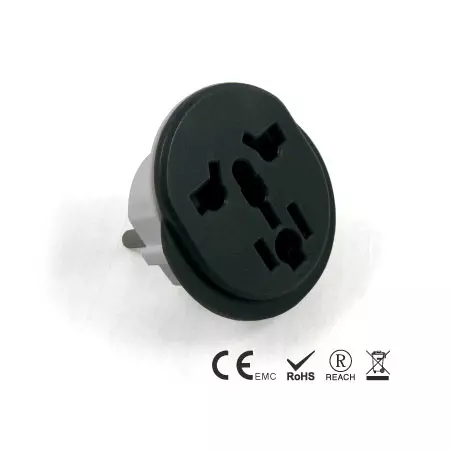 Welt zu EU geerdeter Stecker mit 3 Polen - Geerdeter Reiseadapter für mehrere Länder