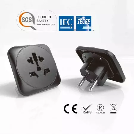 Grounded travel plug adapter - Grounded travel plug adapter