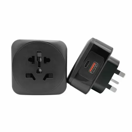 20W 快充Type-A+Type-C 万国转英式旅用插头 - 20W 快充Type-A+Type C 万国转英式3极接地插头