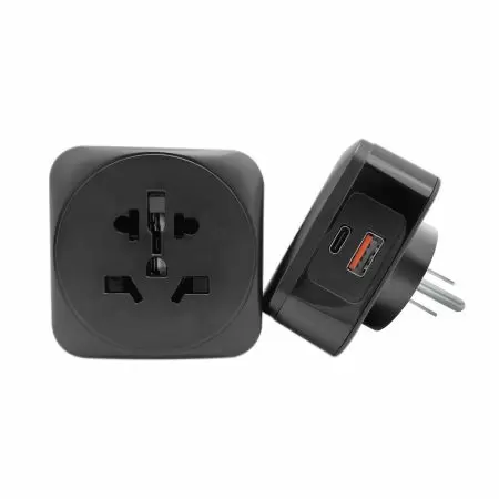 PD+QC 3.0 20W快充万国转美式接地充电器 - 20W PD+QC 3.0 万国转美式接地插头