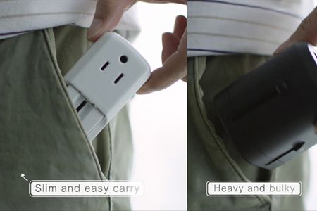 Adaptador de energia ultra pequeno para viagens, cabe em qualquer bolso