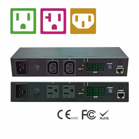 PDU baseada em IP NEMA/IEC 2 Saídas 1U