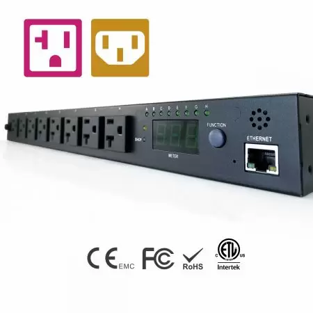 PDU IP de 8 Tomadas NEMA/IEC 1U 19"