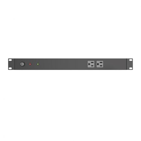 Front side, 2 x 5-15R outlets PDU, CB and LED of Rackmount PDU