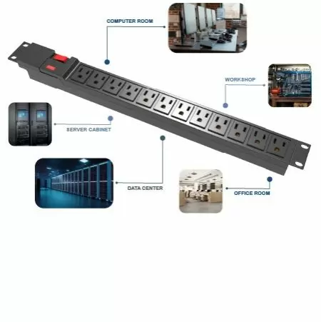 PDU rackmount di base utilizzato in vari ambienti