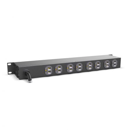 Lado frontal, 4 x 5-20R saídas Horizontal PDU, CB e LED
