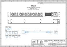 Cabos de alimentação destacáveis com diferentes tipos de plugue, como 5-15P, EU sem aterramento, Plugue francês Schuko CEE 7/7 e outros, para uso com PDU, estão disponíveis mediante solicitação.