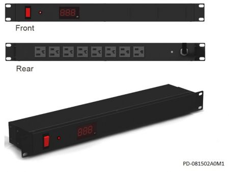 8 розеток с комбинированным автоматическим выключателем и амперметром