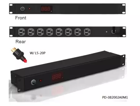 L5-20P 플러그 및 아메터가 있는 8개의 아울렛