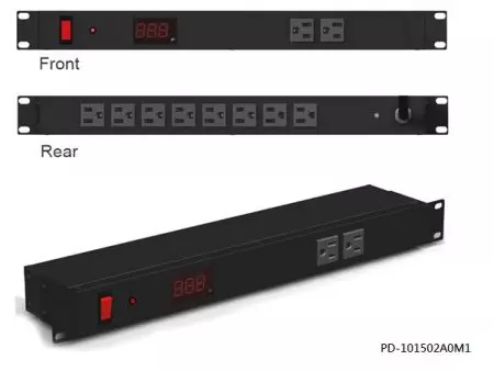 10 saídas com interruptor disjuntor combinado e medidor de Ampère