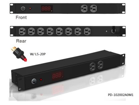 10 outlets with L5-20P plug & Ammeter