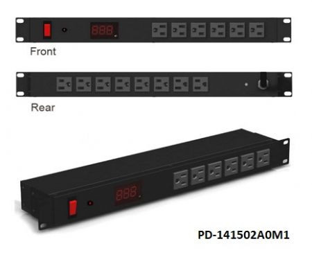 14 розеток с комбинированным выключателем автоматического выключателя и амперметром